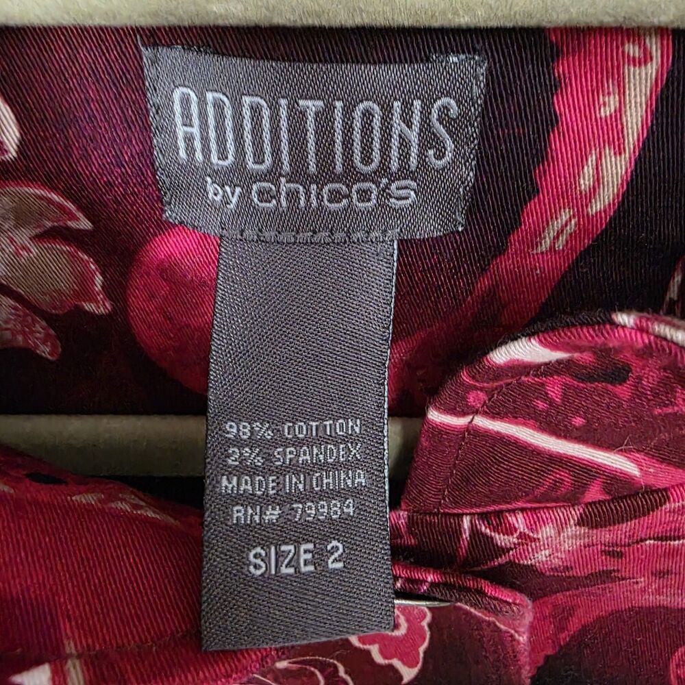 Chico's Red & Black Floral Print Button Front Blazer - Picture 7 of 7